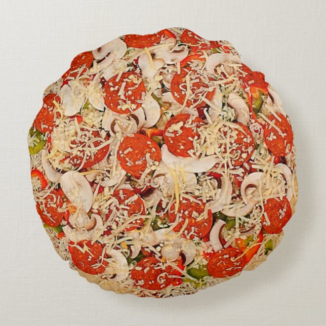 Pizza-Kissen Rundes Kissen (Rückseite)