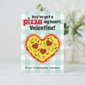 Pizza Klub Valentine Karten für Kinder (Stehend Vorderseite)