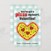 Pizza Klub Valentine Karten für Kinder (Vorne/Hinten)