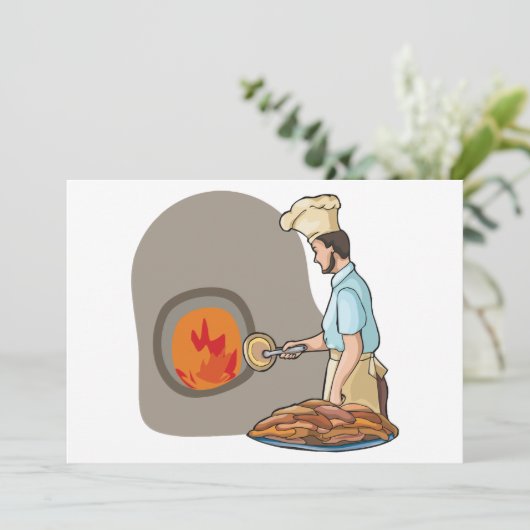 Pizza Koch Einladungen (Stehend Vorderseite)