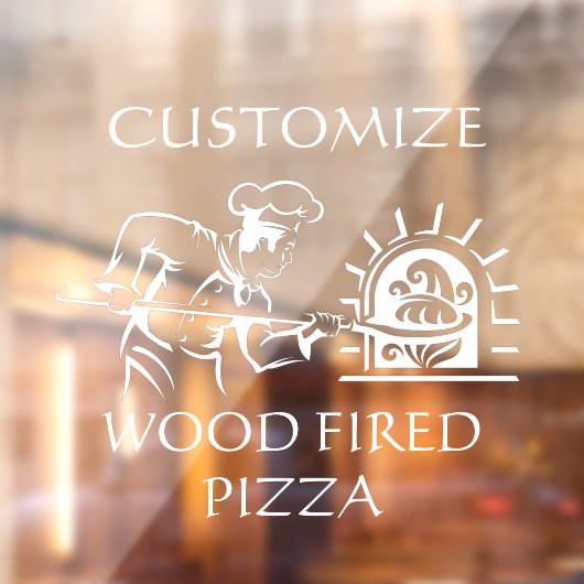 Pizza Koch Fired Brick Oven Pizzeria individuell z Fensteraufkleber (Blatt 2)