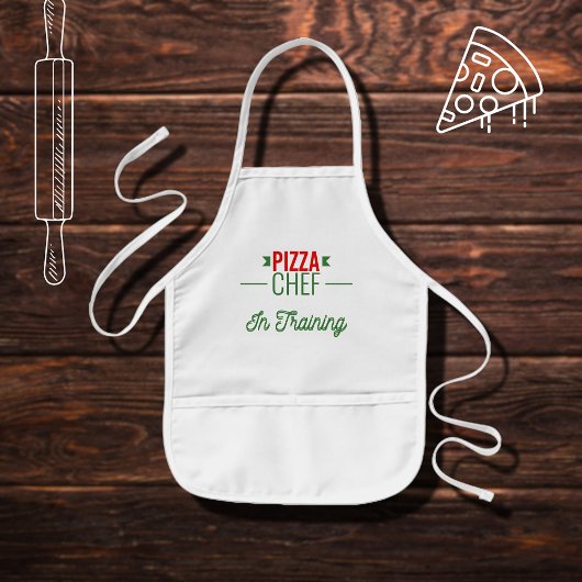 Pizza Koch in Ausbildung - Rot-Grün Kinderschürze