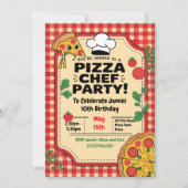 Pizza Koch Kindergeburtstag Party Einladung (Vorderseite)