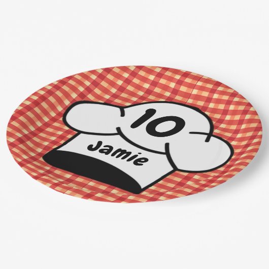 Pizza Koch Kindergeburtstag Party Pappteller (Schrägansicht)