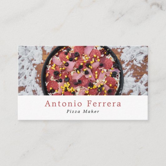 Pizza, Koch, Kochen Visitenkarte (Vorderseite)