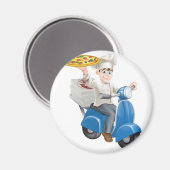 Pizza-Koch-Lieferung Magnet (Vorderseite/Rückseite)