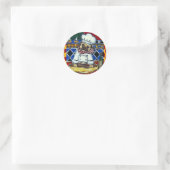Pizza Koch Mops Runder Aufkleber (Tasche)