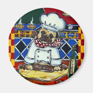 Pizza-Koch-Pug Magnet