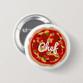 Pizza-Koch rundes pinback Knopf-Namen-Abzeichen Button (Vorne & Hinten)