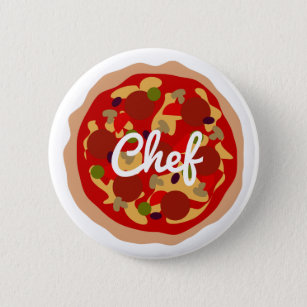 Pizza-Koch rundes pinback Knopf-Namen-Abzeichen Button