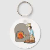 Pizza Koch Schlüsselanhänger (Rückseite)