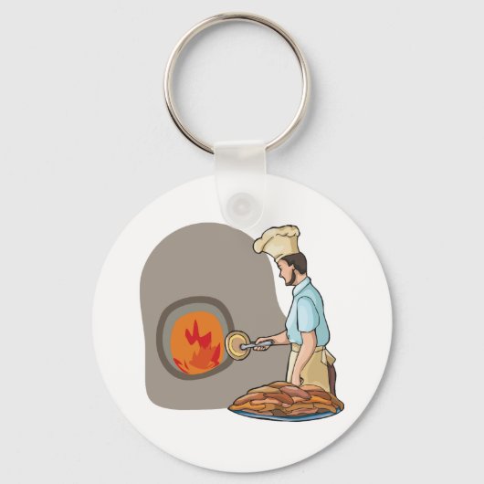 Pizza Koch Schlüsselanhänger (Rückseite)