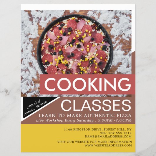 Pizza, Kochkurse, Werbung Flyer (Vorne)
