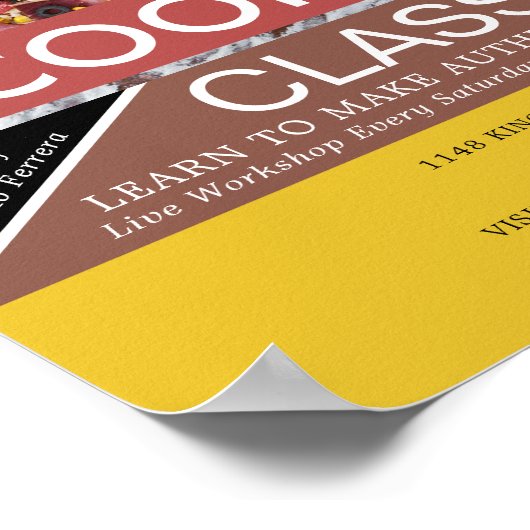 Pizza, Kochkurse, Werbung Poster (Ecke)