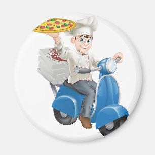 Pizza-Kochs-Mopedlieferung Magnet
