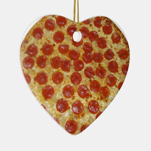 Pizza...Köstliche Pepperoni Pizza Keramikornament (Rechts)