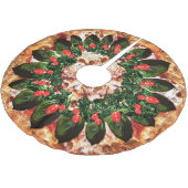 Pizza-Kranz-Weihnachtsbaum-Rock Polyester Weihnachtsbaumdecke (Schrägansicht)