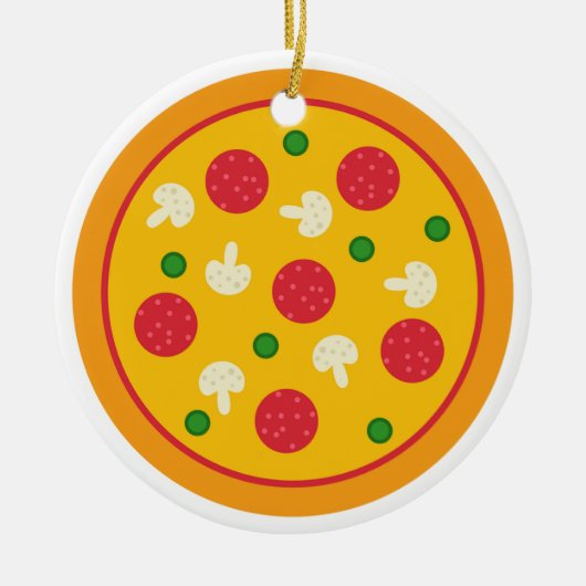 Pizza-Kuchen Keramik Ornament (Vorne)