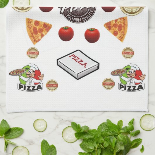 Pizza Küchenhandtuch Geschirrtuch (Gefaltet)