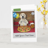 Pizza Labrador Retriever Dog Funny Card Karte (Gelbe Blume)