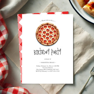 Pizza Lässige Geburtstagseinladungen Einladung