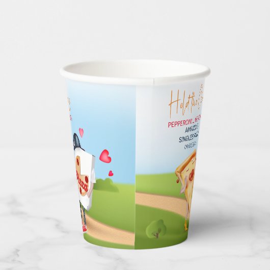 Pizza Liebe Funny Pappbecher (Rechts)