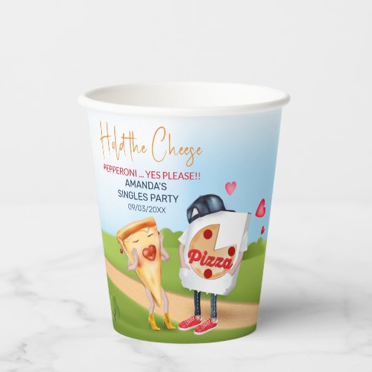 Pizza Liebe Funny Pappbecher (Vorderseite)