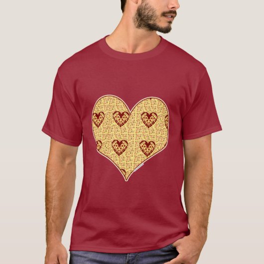 Pizza Liebe Herz Cheesy Art Design T-Shirt (Vorderseite)