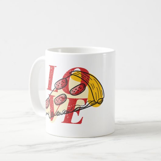 Pizza-Liebe Kaffeetasse (Vorderseite Links)