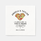 Pizza Liebe Trendy Wedding Monogram Date Serviette (Vorderseite)