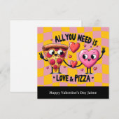 Pizza-Liebe Valentinstag Postkarte (Vorne/Hinten)