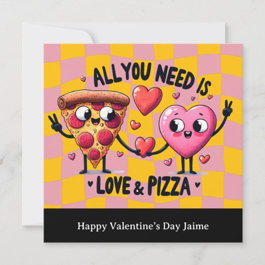 Pizza-Liebe Valentinstag Postkarte (Vorderseite)