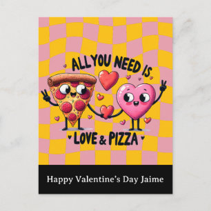 Pizza-Liebe Valentinstag Postkarte