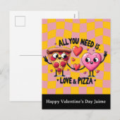 Pizza-Liebe Valentinstag Postkarte (Vorne/Hinten)