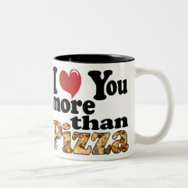 Pizza-Liebe Zweifarbige Tasse