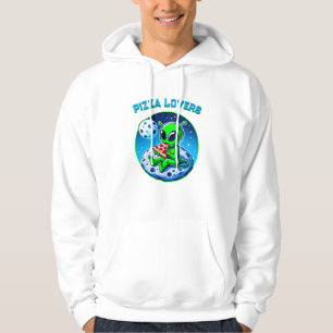 Pizza-liebende Alien auf dem Mond Spaß kosmisch Hoodie