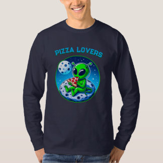 Pizza-liebende Alien auf dem Mond | Spaß kosmisch T-Shirt