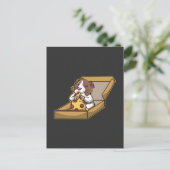 Pizza liebende Guinea Pig Niedlich Rodent Tier Postkarte (Stehend Vorderseite)