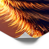 Pizza-liebende Katze mit weiten Augen Poster (Ecke)