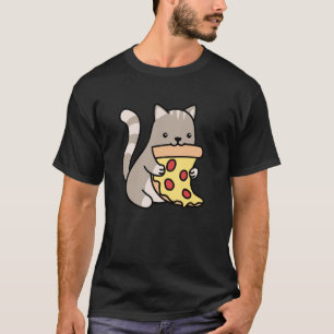 Pizza-Liebhaber-Geschenk - Pizza - Katze T-Shirt