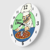 Pizza-Liebhaber-Küchen-Uhr mit Zahlen Große Wanduhr (Winkel)
