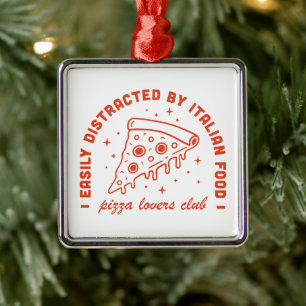 Pizza-Liebhaber vintage retro 80er rotes Ästhetik Ornament Aus Metall