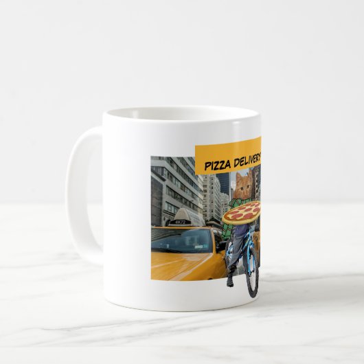 PIZZA LIEFERN! CAT-Kaffeekäser Kaffeetasse (Vorderseite Links)