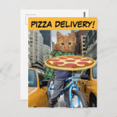 PIZZA LIEFERT! CAT NYC POSTCARDS POSTKARTE (Vorne/Hinten)