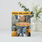 PIZZA LIEFERT! KATZE POSTCARDS POSTKARTE (Stehend Vorderseite)