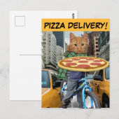 PIZZA LIEFERT! KATZE POSTCARDS POSTKARTE (Vorne/Hinten)