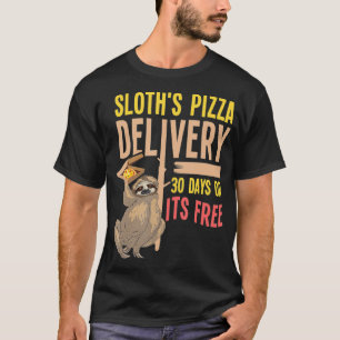 Pizza-Lieferung durch Faultier Lustige schnelle Le T-Shirt