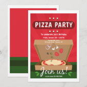 Pizza-Lieferung Einladung (Vorne/Hinten)
