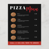 Pizza-Lieferungsvorlagenmenü Flyer (Hinten)
