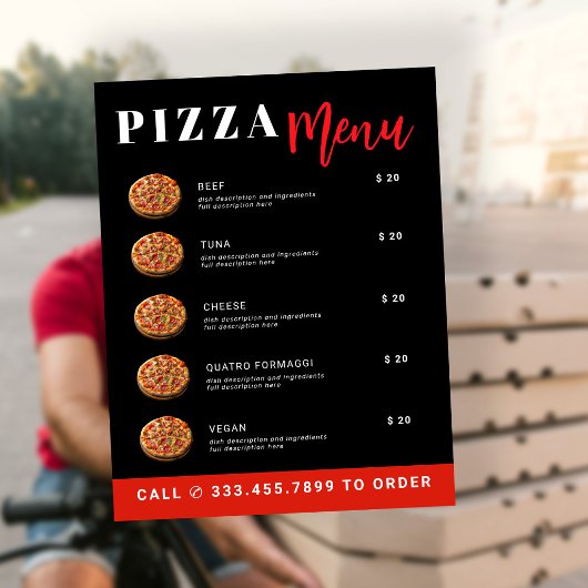 Pizza-Lieferungsvorlagenmenü Flyer